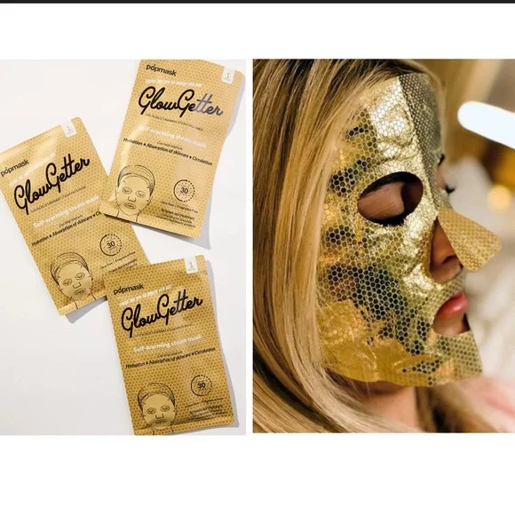 Anthropologie Popmask Glowgetter Spa Self Warming Steam Masks, Box of 3, NIB - Picture 4 of 14
